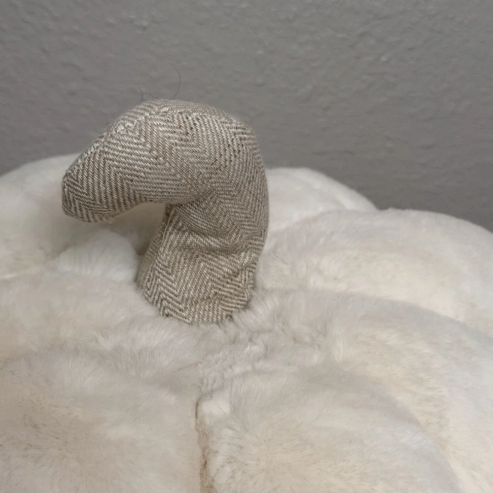 Martha Stewart Cream Plush Pumpkin Pillow Neutral Fall Autumn Farmhouse‎ 12x14